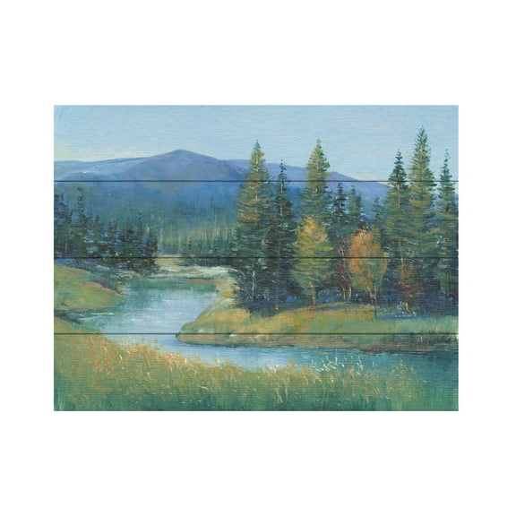 Tim O'Toole 'Trout Stream II' Wood Slat Art 12x16