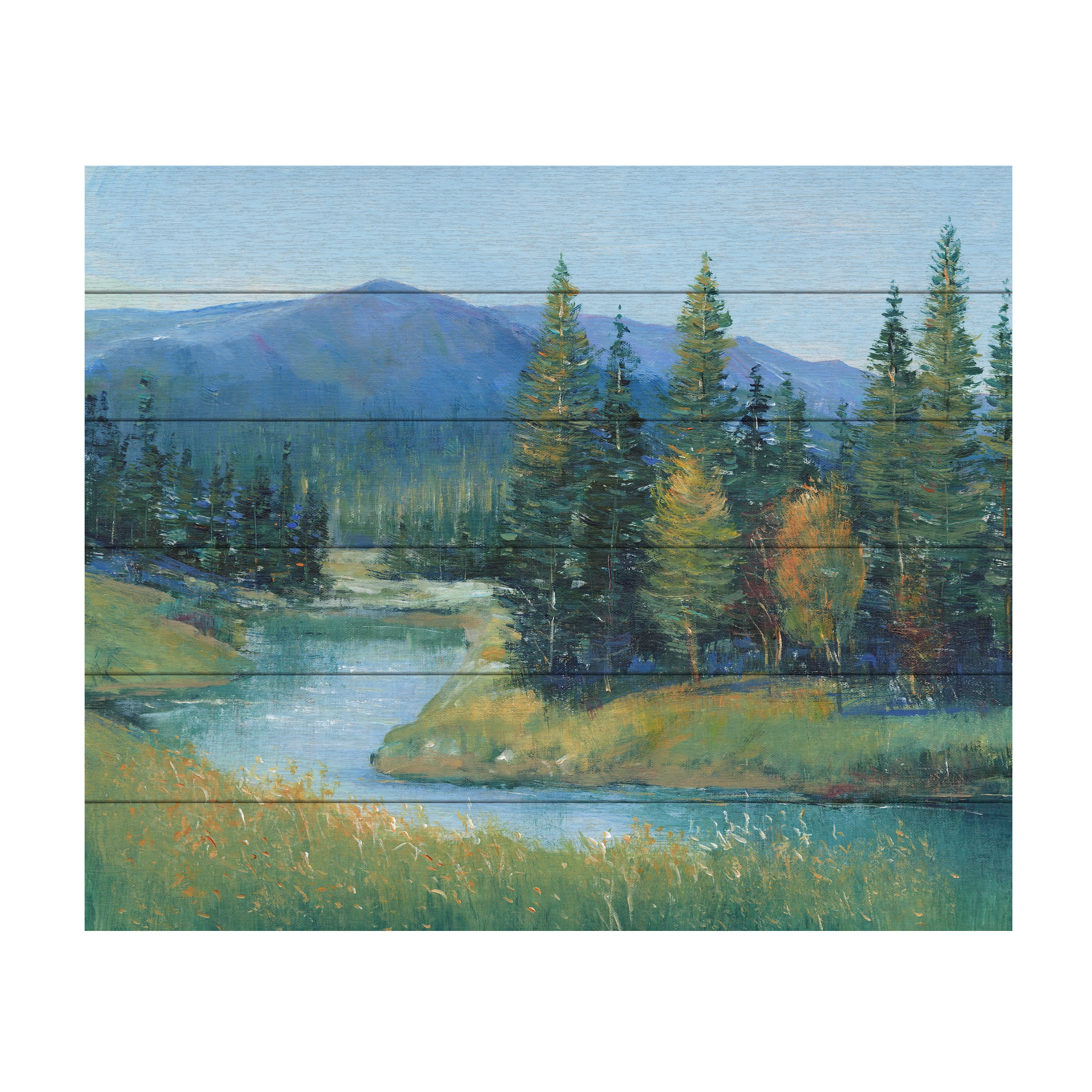 Tim O'Toole 'Trout Stream II' Wood Slat Art 18x22