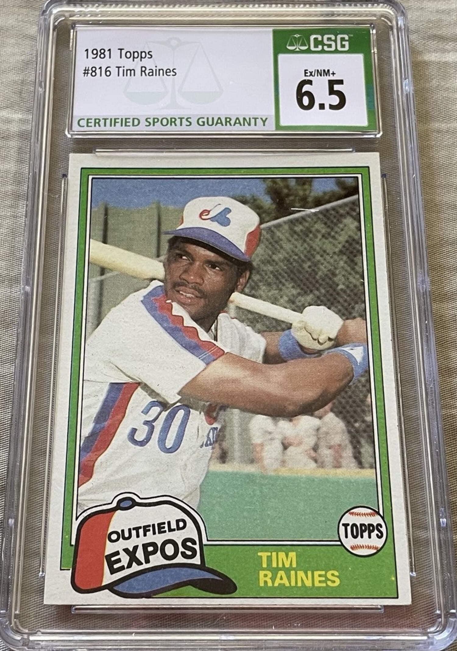 Tim Raines Montreal Expos 1981 Topps Traded Rookie Card RC #816 graded ...