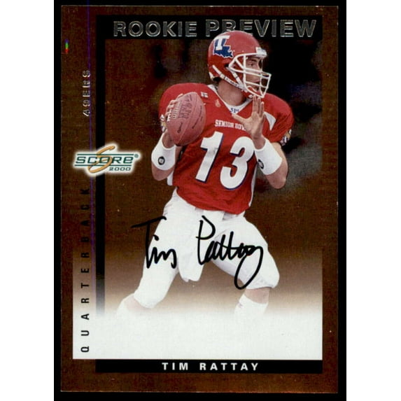 Tim Rattay Rookie Card 2000 Score Rookie Preview Autographs #SR34