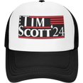 thumbnail image 1 of Tim Scott for President 2024 Trucker Hat Men Mesh Baseball Cap Baseball Hats Women Sun Hat Dad Cap Fishing hat Black, 1 of 8