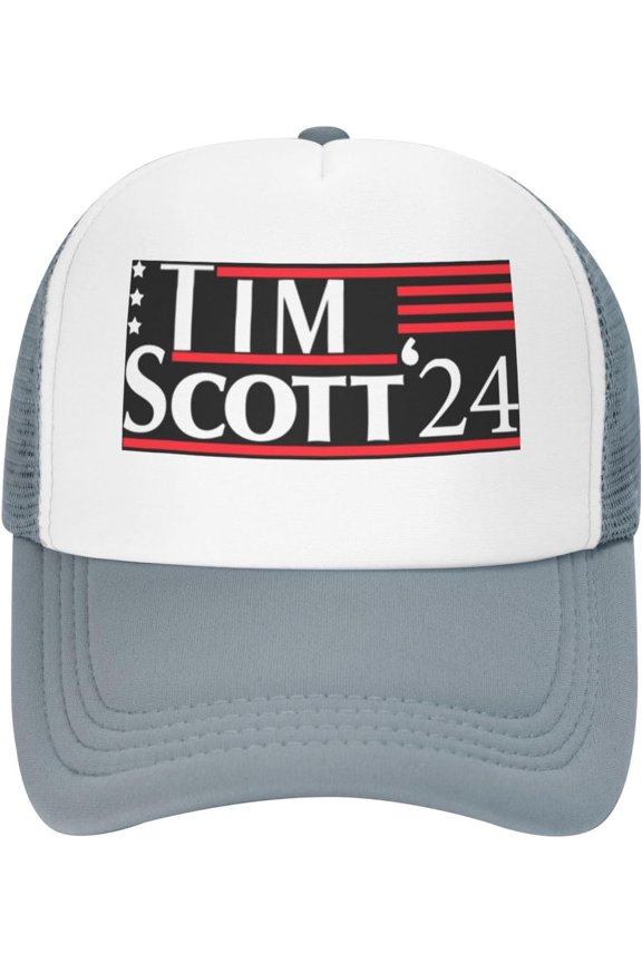 Tim Scott for President 2024 Trucker Hat Men Mesh Baseball Cap Baseball Hats Women Sun Hat Dad Cap Fishing hat Black