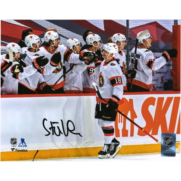 Tim Stutzle Ottawa Senators Autographed 8" x 10" Hat Trick Celebration Photograph - Fanatics Authentic Certified