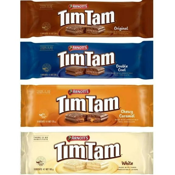 Tim Tam Sampler 4 Pack (Original, Double Coat, Chewy Caramel, White) Australian Chocolate Cookie Biscuits Aussie Made & Loved ...