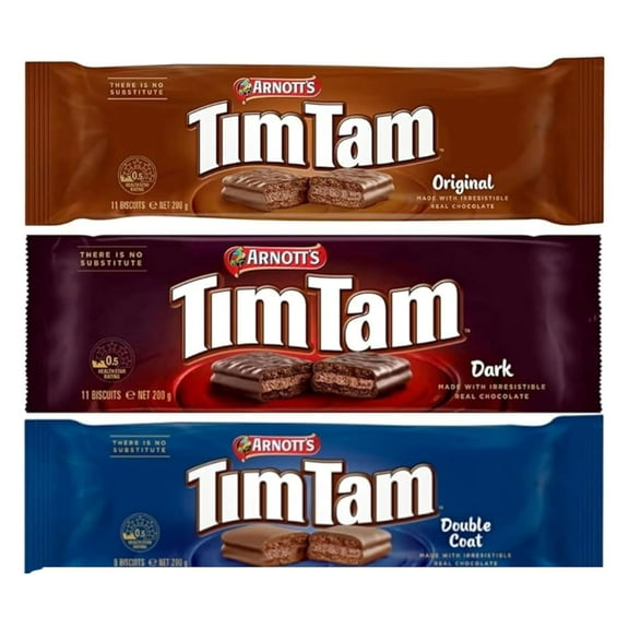 Tim Tam Simpler - Original, Dark, Double Coat  Chocolate Cream Filling, Imported from Australia (3 Pack) Deliciousness!