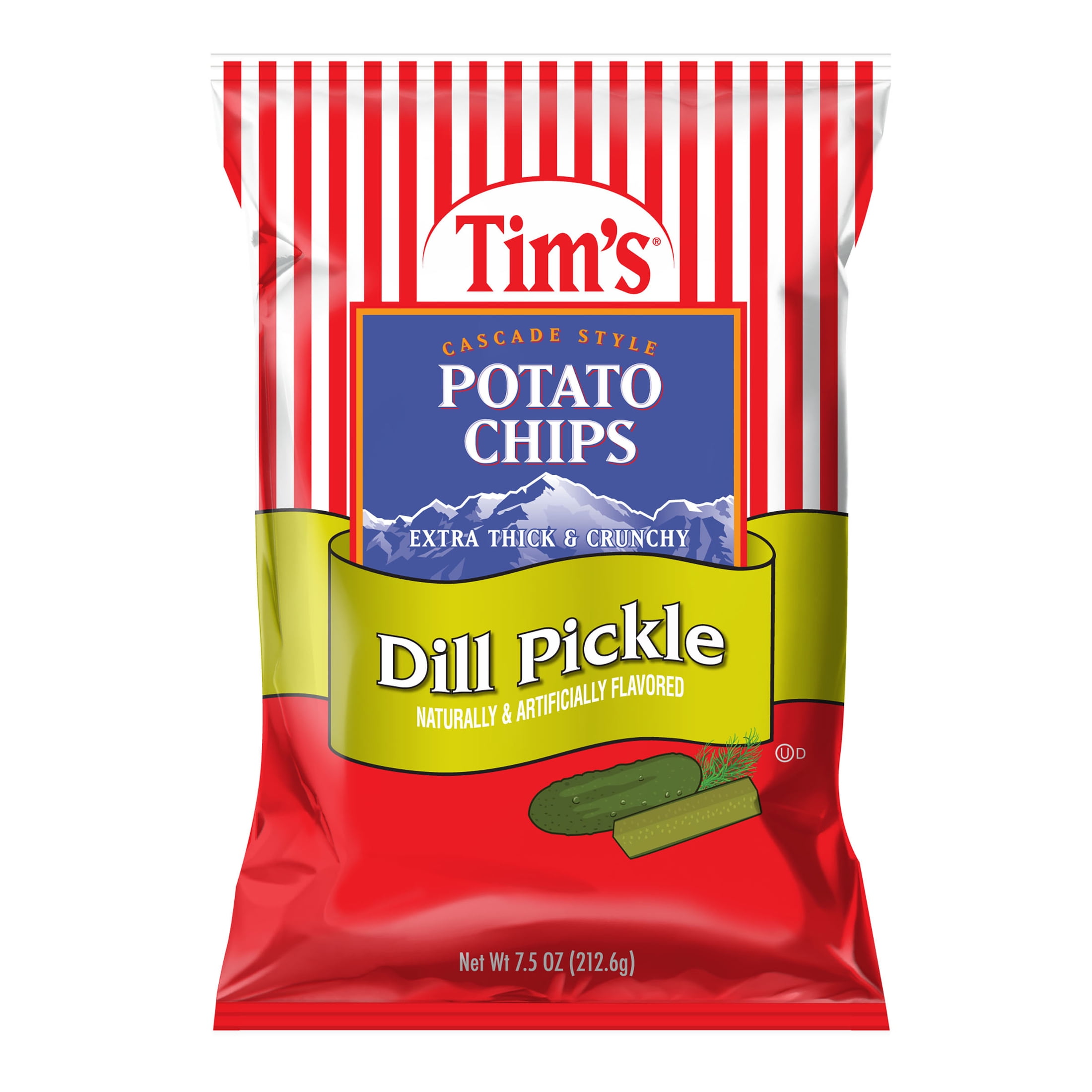 Tim's Cascade Snacks Dill Pickle Cascade Style Potato Chips, 7.5 oz Bag ...
