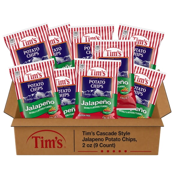 Tim's Cascade Style Jalapeno Potato Chips, 2 oz (9 Count)