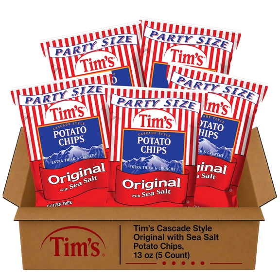 Tim's Cascade Style Original with Sea Salt Potato Chips, 13 oz (5 Count)