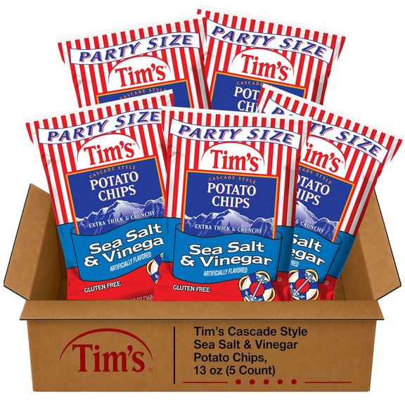 Tim's Cascade Style Sea Salt & Vinegar Potato Chips, 13 oz (5 Count)