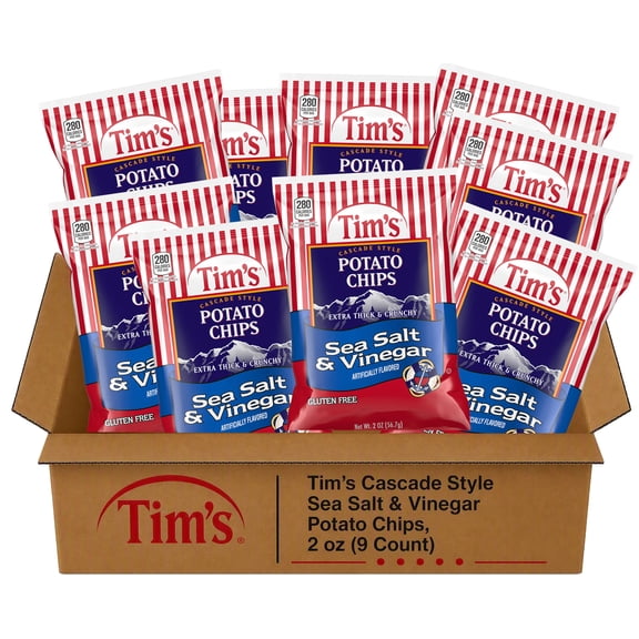 Tim's Cascade Style Sea Salt & Vinegar Potato Chips, 2 oz (9 Count)