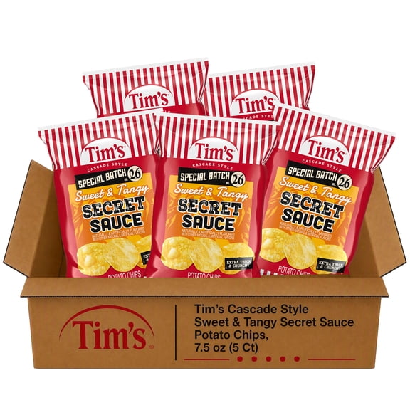 Tim's Cascade Style Sweet & Tangy Secret Sauce Potato Chips, 7.5 oz (5 Ct)