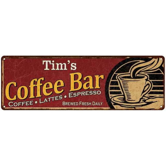 Tim's Coffee Bar Red Sign Kitchen Gift 6x18 106180006375