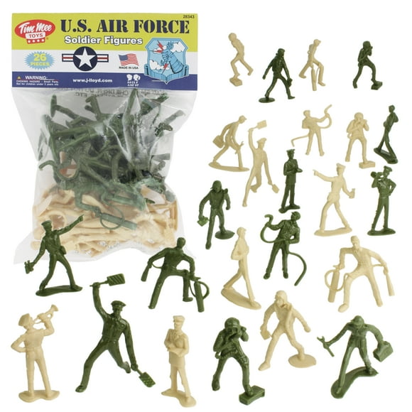 TimMee AIR FORCE Plastic Army Men Collectible Action Figures, LDPE plastic Tan / Olive Green, 0.3 lb