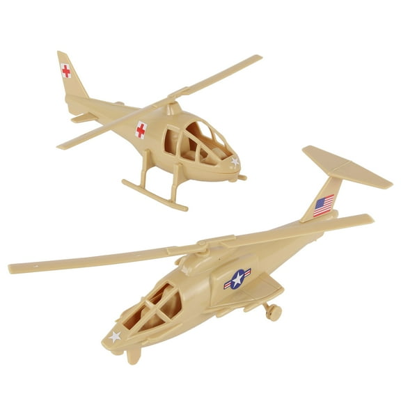 TimMee Air Support HELICOPTERS - 2pc Tan Plastic Army Men Choppers US Made