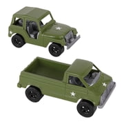 TimMee BATTLE TRANSPORT Willys M38A1 & Pickup Truck - OD Green Playset USA Made