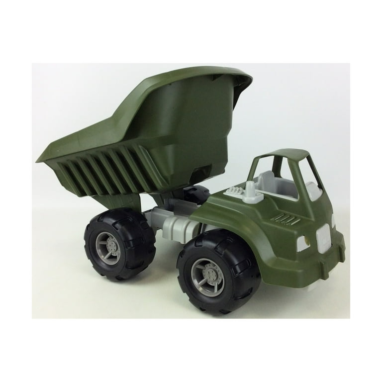 TimMee Big Military Dump Truck with 6pc Jumbo Army Men Olive Green