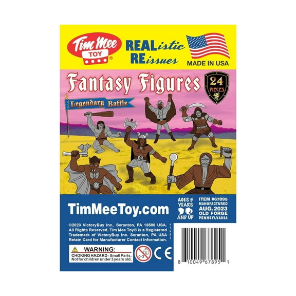 TimMee Legendary BATTLE Fantasy Figures - 3 inch Gray vs Rust Brown 24pc Set - US Made