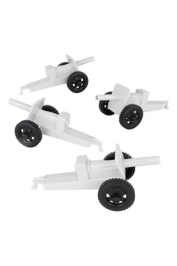 TimMee M3 ARTILLERY - White 4pc Plastic Army Men Cannon Playset - Made in USA