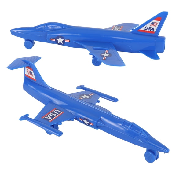 TimMee Plastic Army Men Cold War Fighter Jets - Blue Airplanes Made in USA