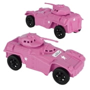 TimMee RECON PATROL Armored Cars - Pink Plastic Army Men Scout Vehicles