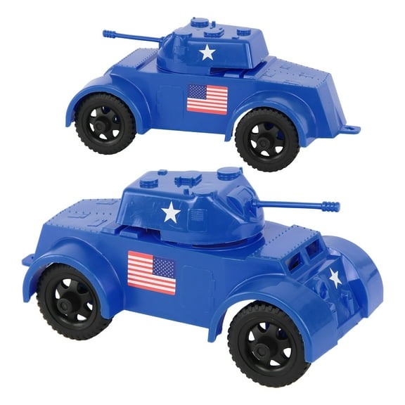 TimMee Staghound Armored Cars - Blue Plastic Army Men Scout Vehicles