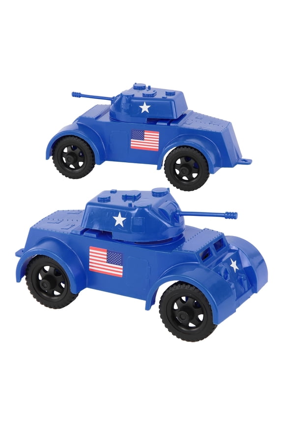 TimMee Staghound Armored Cars - Blue Plastic Army Men Scout Vehicles