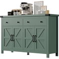 thumbnail image 1 of Timagebreze 55"W Inch Storage Sideboard with Coffee Bar Station,Farmhouse Buffet Cabinet with 4 Doors & 2 Drawersfor Dining Room & Kitchen,Green, 1 of 8