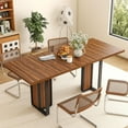 thumbnail image 1 of Timagebreze 71 Inch Farmhouse Dining Table for 6-8 Rectangular Dinner Table with Large Waterproof Tabletop for Kitchen & Dining Room,Brown, 1 of 8