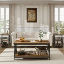 Timagebreze Wood 3-Piece Table Sets Includes 1 and 2 End Tables Home Accent Furniture for Living Room