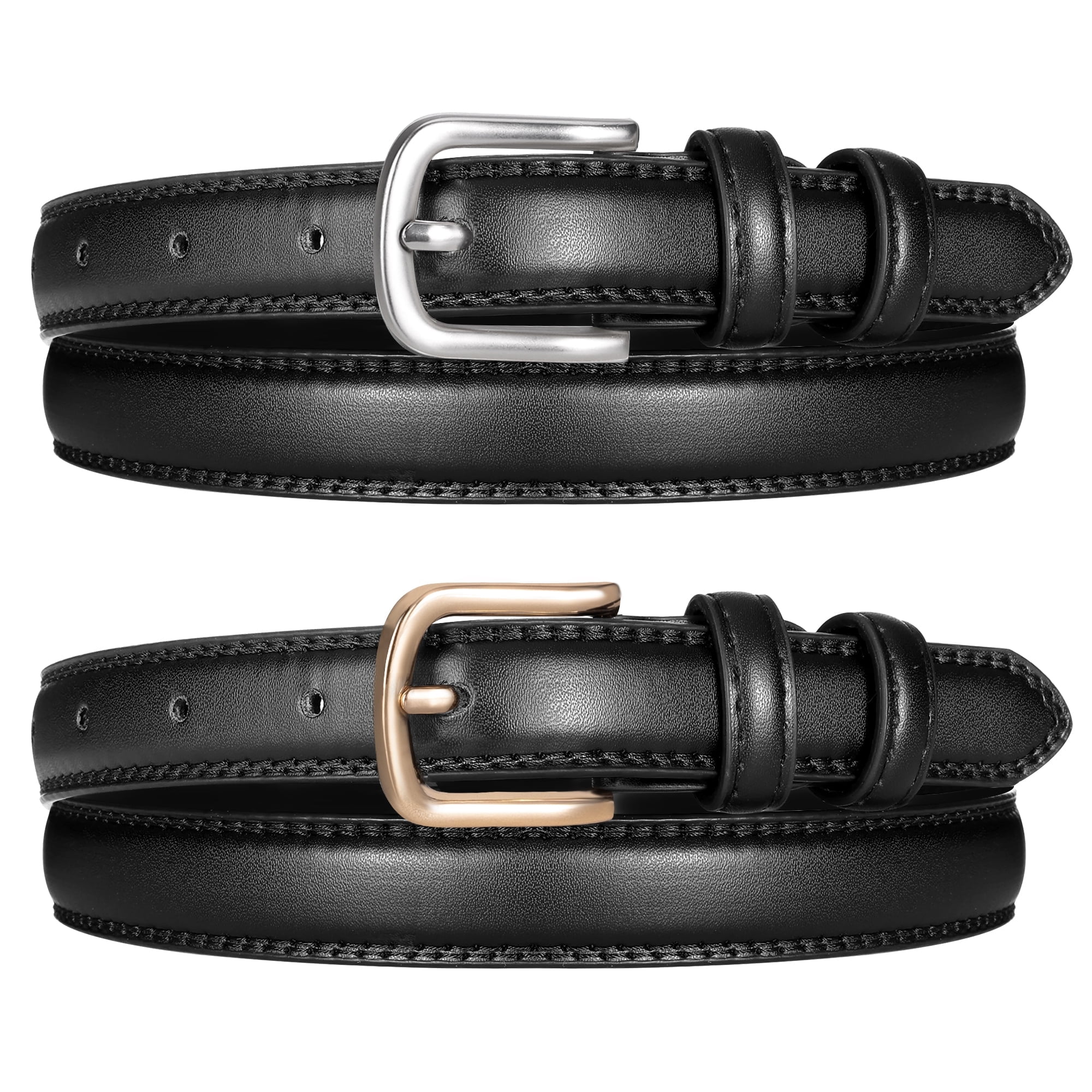 Timarkment 2 pcs Belts for Women with Gold Silver Pin Buckle  display picture 1
