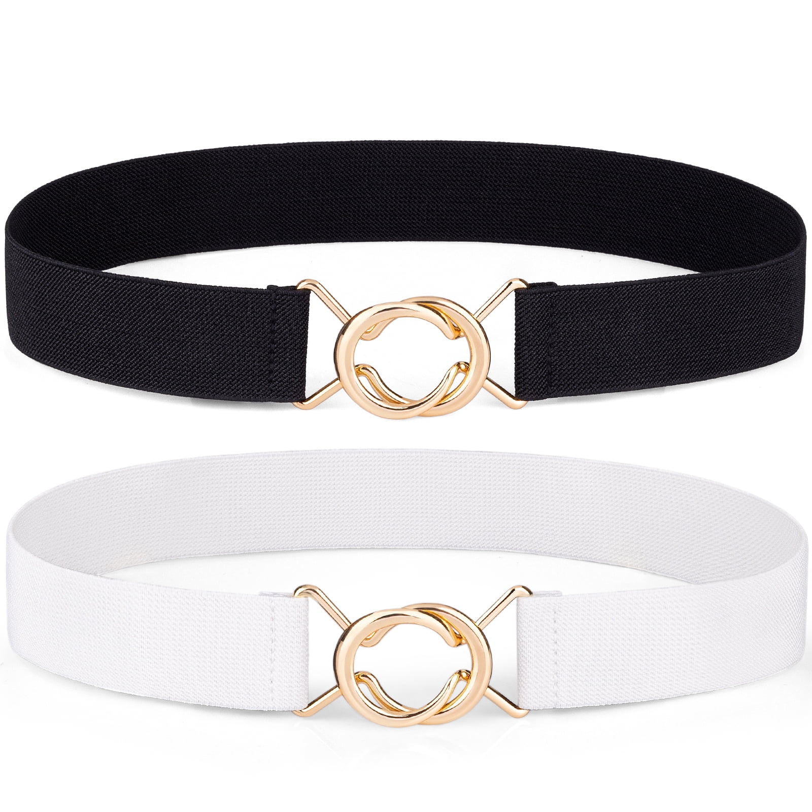 WHIPPY Women Leather Belt with Double Ring Buckle, Plus Size WHIPPY Women Leather Belt with Double Ring Buckle, Plus Size