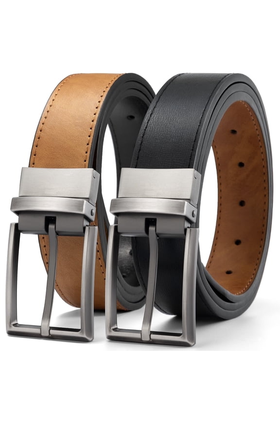 Belts for Men Leather Black Brown Mens Belt Reversible Men's Belts One Belt Reverse Two Side