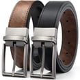 thumbnail image 1 of Timarkment Belts for Men Leather Black Brown Mens Belt Reversible Men's Belts One Belt Reverse Two Side, 1 of 7