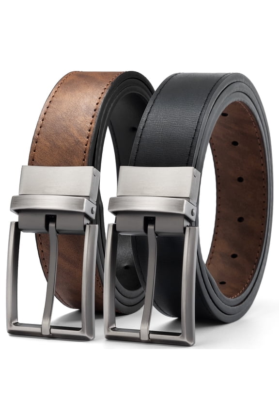 Belts for Men Leather Black Brown Mens Belt Reversible Men's Belts One Belt Reverse Two Side
