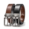 thumbnail image 1 of Timarkment Belts for Men Reversible Leather Men's Belts Black Brown Mens Belt One Belt Reverse Two Side, 1 of 6