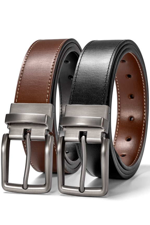 Belts for Men Reversible Leather Men's Belts Black Brown Mens Belt One Belt Reverse Two Side