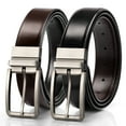 Timarkment Men Leather Belt Reversible Belts for Men Two Side Belts