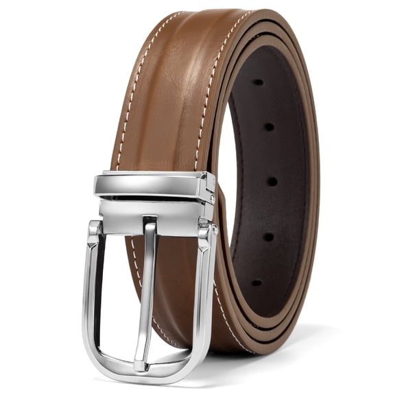 Timarkment Men's Brown Belt Belts for Men with Classic Pin Buckle Casual Dress Belt for Jeans Pants Adjustable Business Waist Belt for Everyday Wear