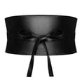 thumbnail image 1 of Timarkment Women Belts Obi Bowknot Wide Cinch Black Belt Waistband Lace Up Wrap Around, 1 of 6