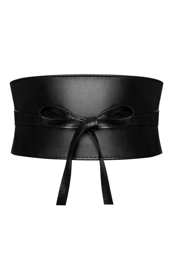 Timarkment Women Belts Obi Bowknot Wide Cinch Black Belt Waistband Lace Up Wrap Around