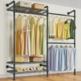 thumbnail image 1 of Timate F2 Industrial Pipe Clothes Rack Wall Mounted Clothing Rack for Hanging Clothes,Black, 1 of 5