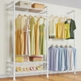 thumbnail image 1 of Timate F2 Industrial Pipe Clothes Rack Wall Mounted Clothing Rack for Hanging Clothes,White, 1 of 8