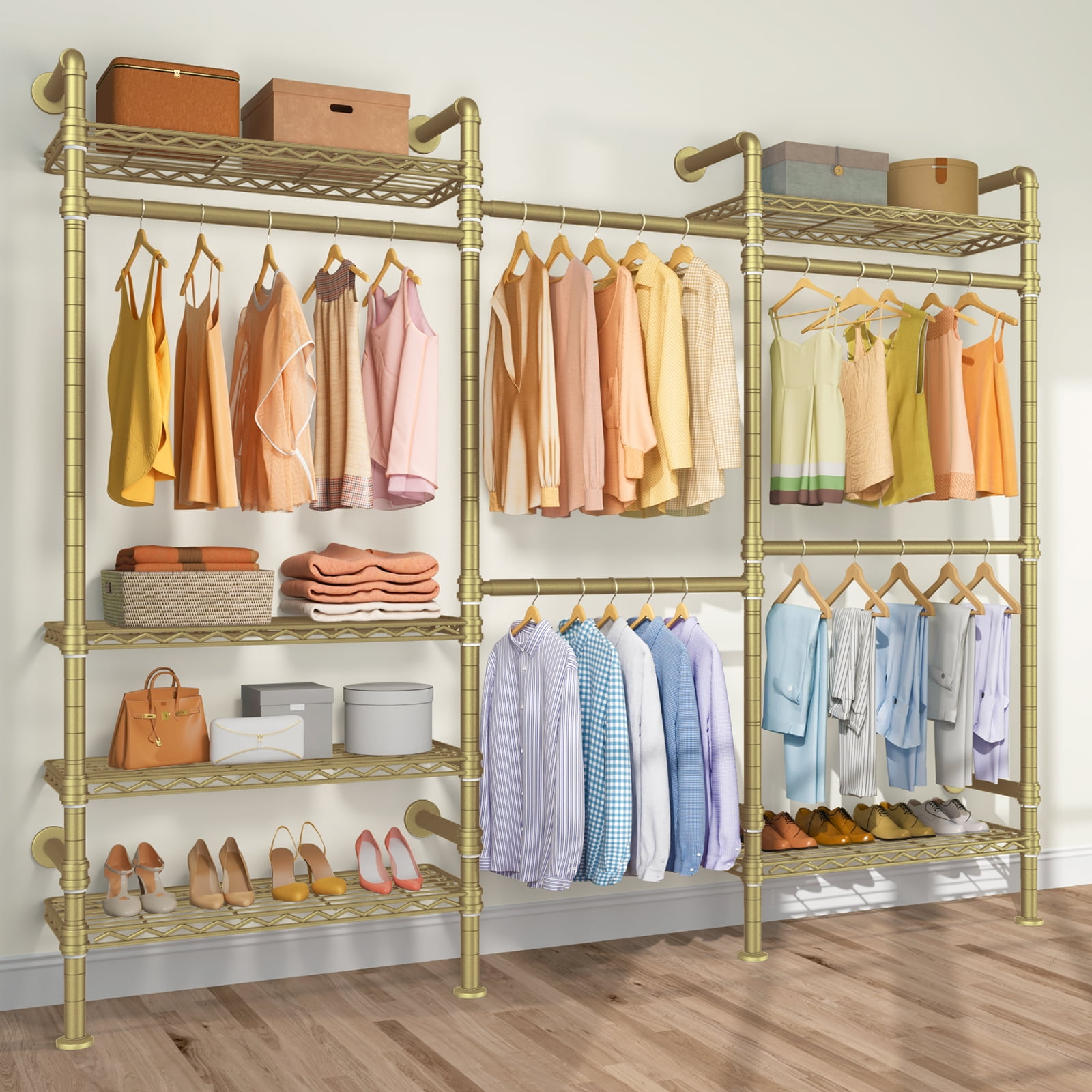 Timate F3 Garment Rack Industrial Pipe Wall Mounted Clothing Rack Walk ...