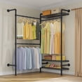 thumbnail image 1 of Timate L2 Wall Mount Closet Organizer, Industrial Space Saver Rack with Shelves, Heavy Duty 500LB, Adjustable Pipe Garment Rack,Black, 1 of 7
