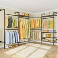 thumbnail image 1 of Timate L4 L Shape Heavy Duty Garment Rack - Expandable  Pipe Clothing Rack, Wall Mounted Closet Organizer, Corner Closet System Black, 1 of 8