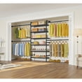 thumbnail image 1 of Timate P3 Closet System, Expandable Wall Mounted Closet System with 6 Adjustable Shelves & 4 Expandable Hanger Rods, Industrial Pipe Clothing Rack for Hanging Clothes, Fits Spaces 6'4"-9'3", Black, 1 of 11