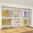 thumbnail image 1 of Timate P3 Closet System, Expandable Wall Mounted Closet System with 6 Adjustable Shelves & 4 Expandable Hanger Rods, White, 1 of 9