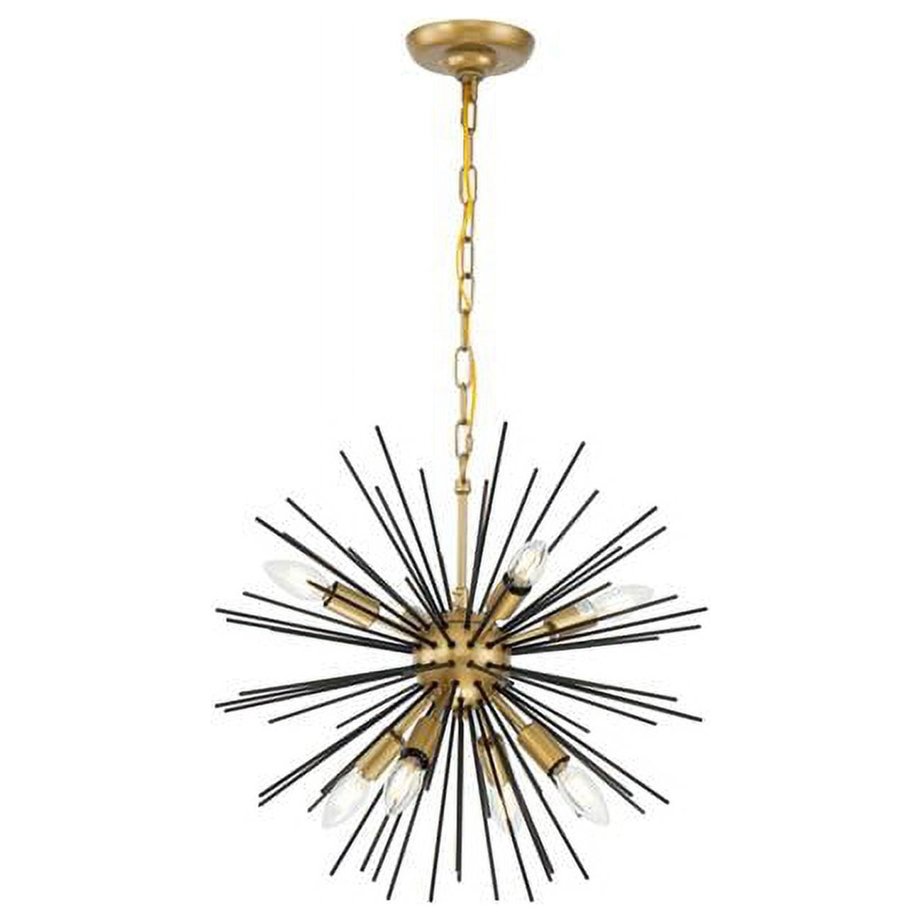 Timber 8-Light Black and Brass LED Pendant