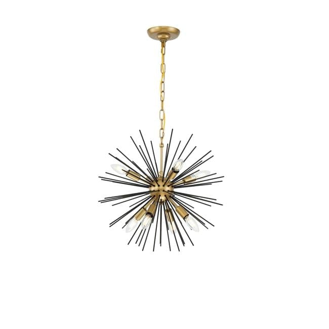 Timber 8-Light Black and Brass LED Pendant