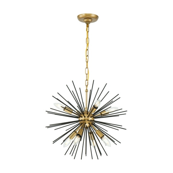 Timber 8 light Brass and Black pendant